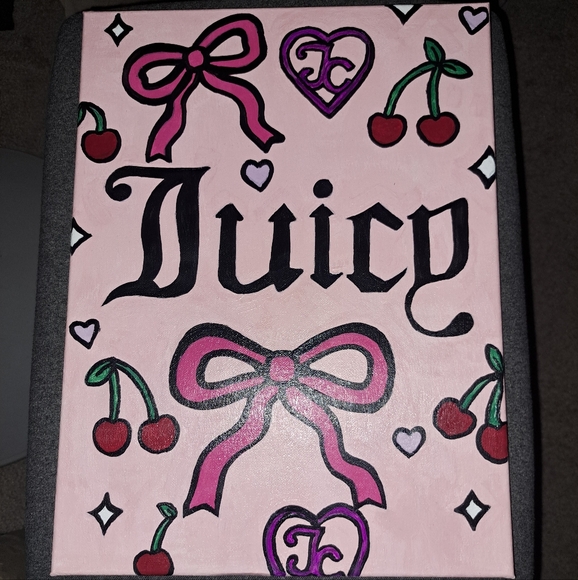 Juicy Couture Cherry & Bows Painting (Handmade) - Picture 2 of 9